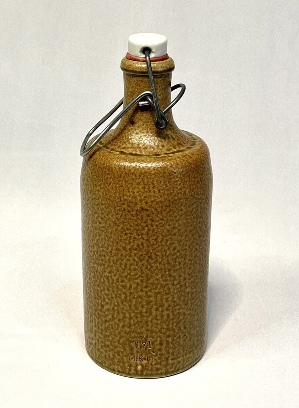 Vintage MKM Max Kruger German Stoneware 0.7L Beer Bottle Swing Top 10.5"